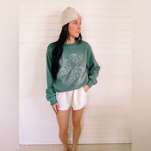 Post Surf Collective Oversized Monstera Sweatshirt in Isla Green 2XL NWT